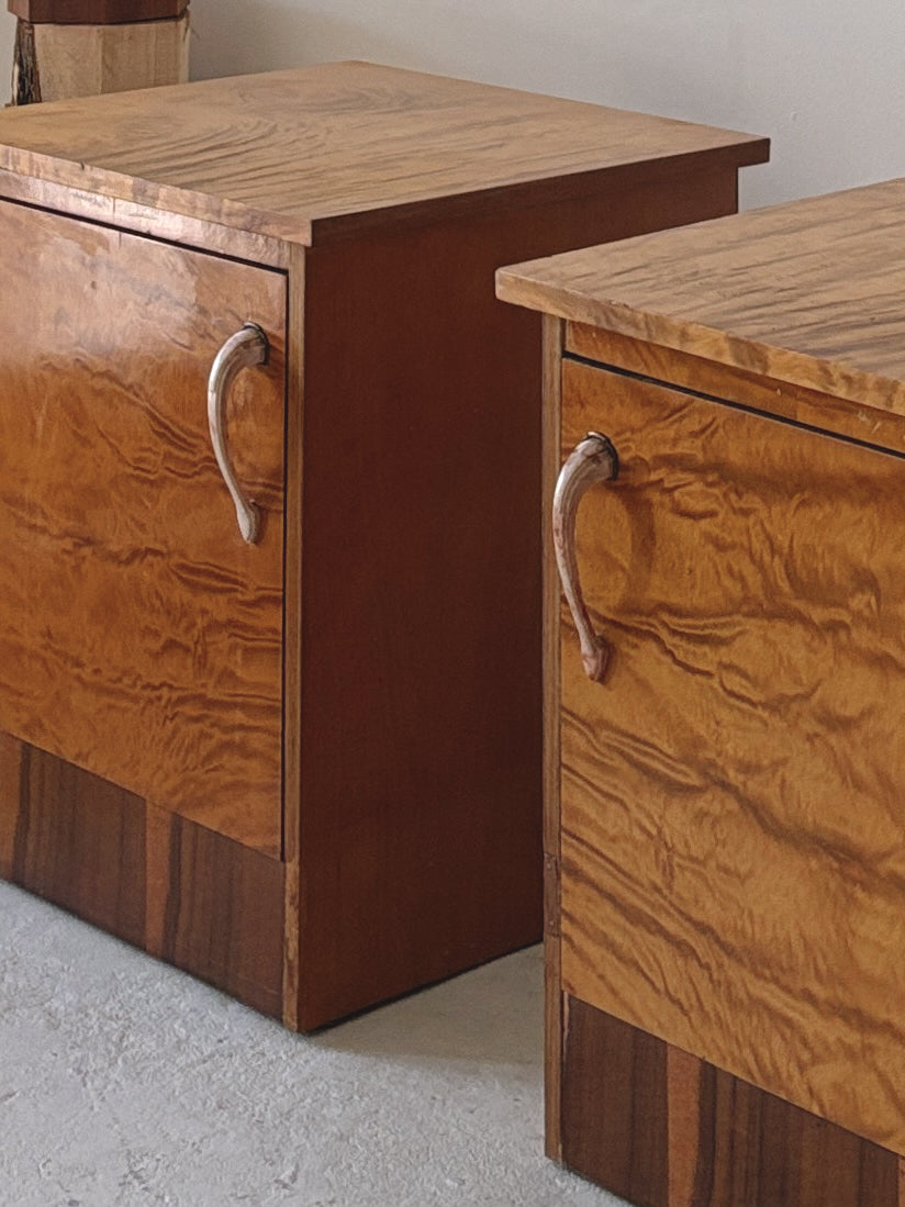 Art Deco Burr Bedside Tables