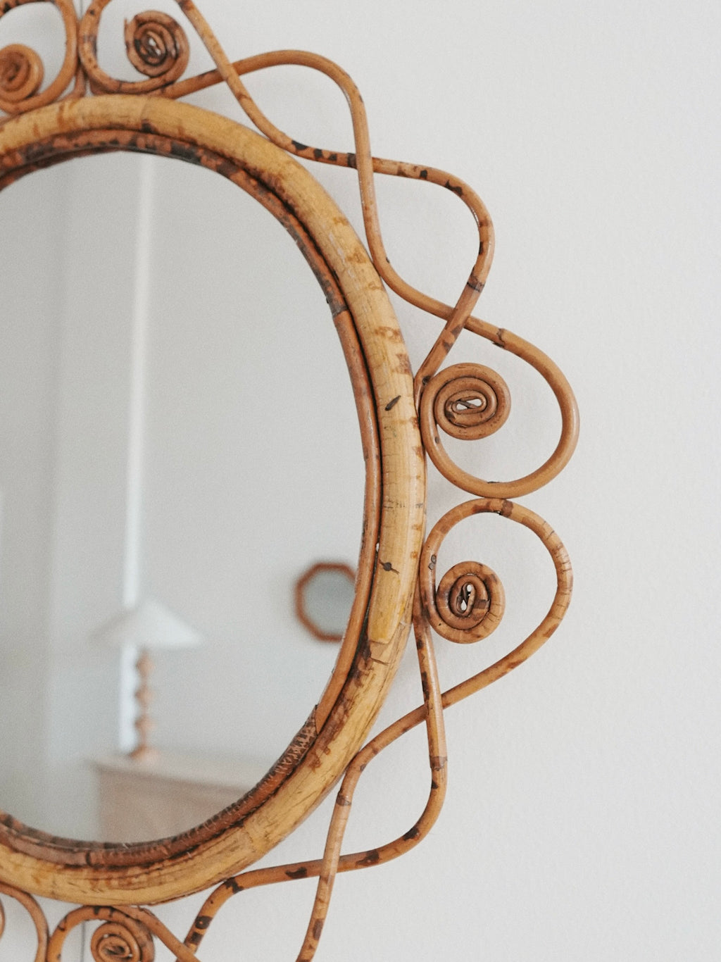 Curly Rattan Mirror