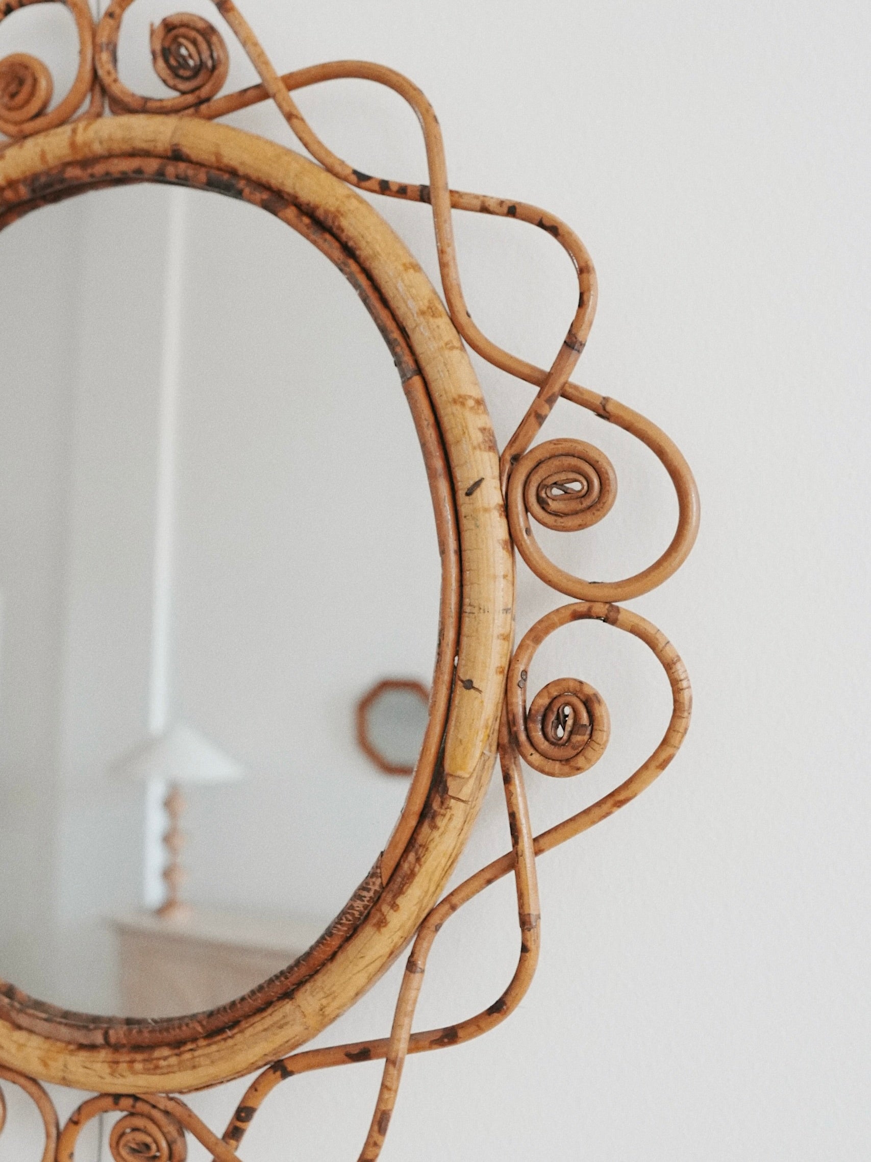Curly Rattan Mirror