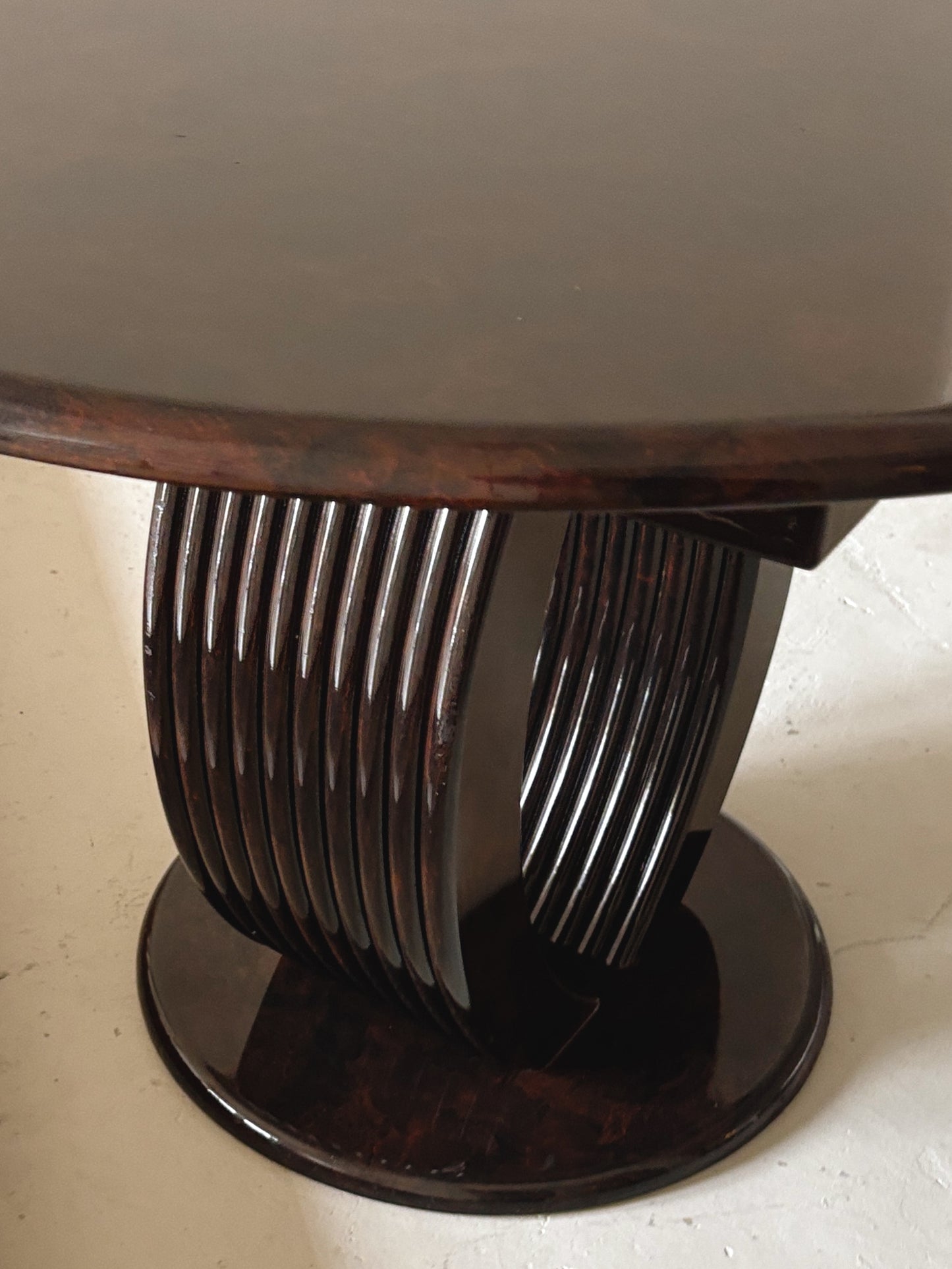 Glossy 80s Burl Dining Table