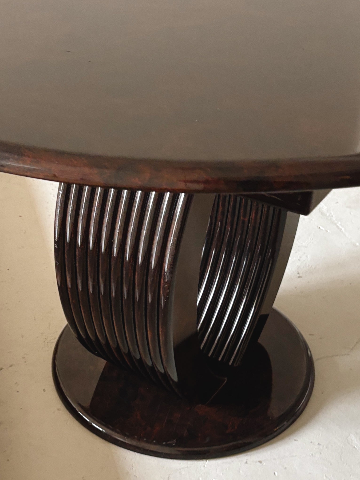 Glossy 80s Burl Dining Table