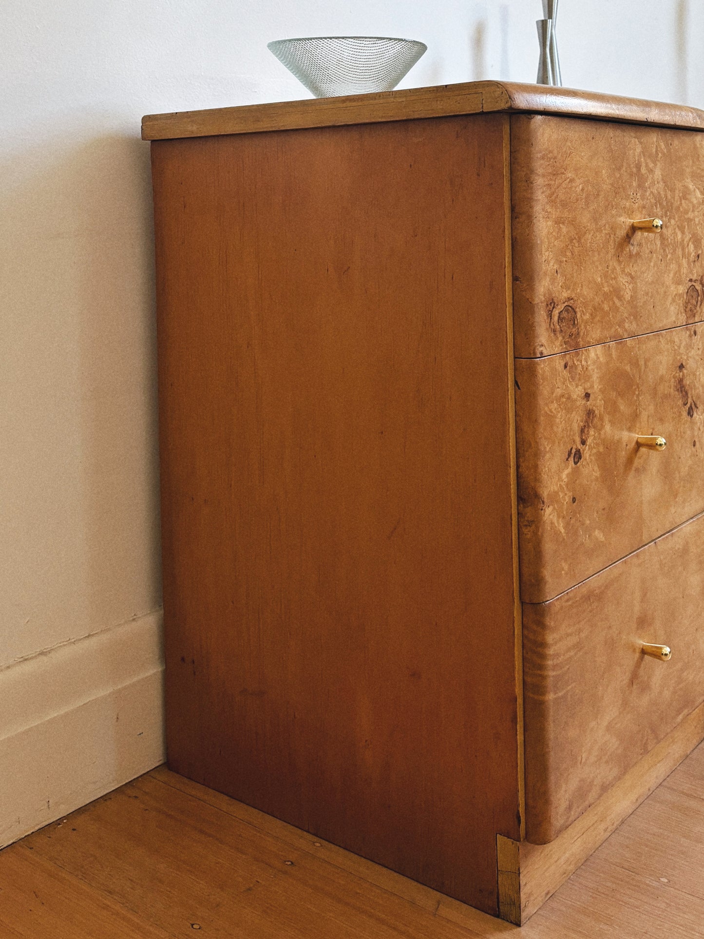 3 Drawer Burl Bedsides