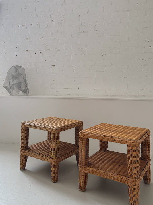 Pair of Rattan Bedside Tables
