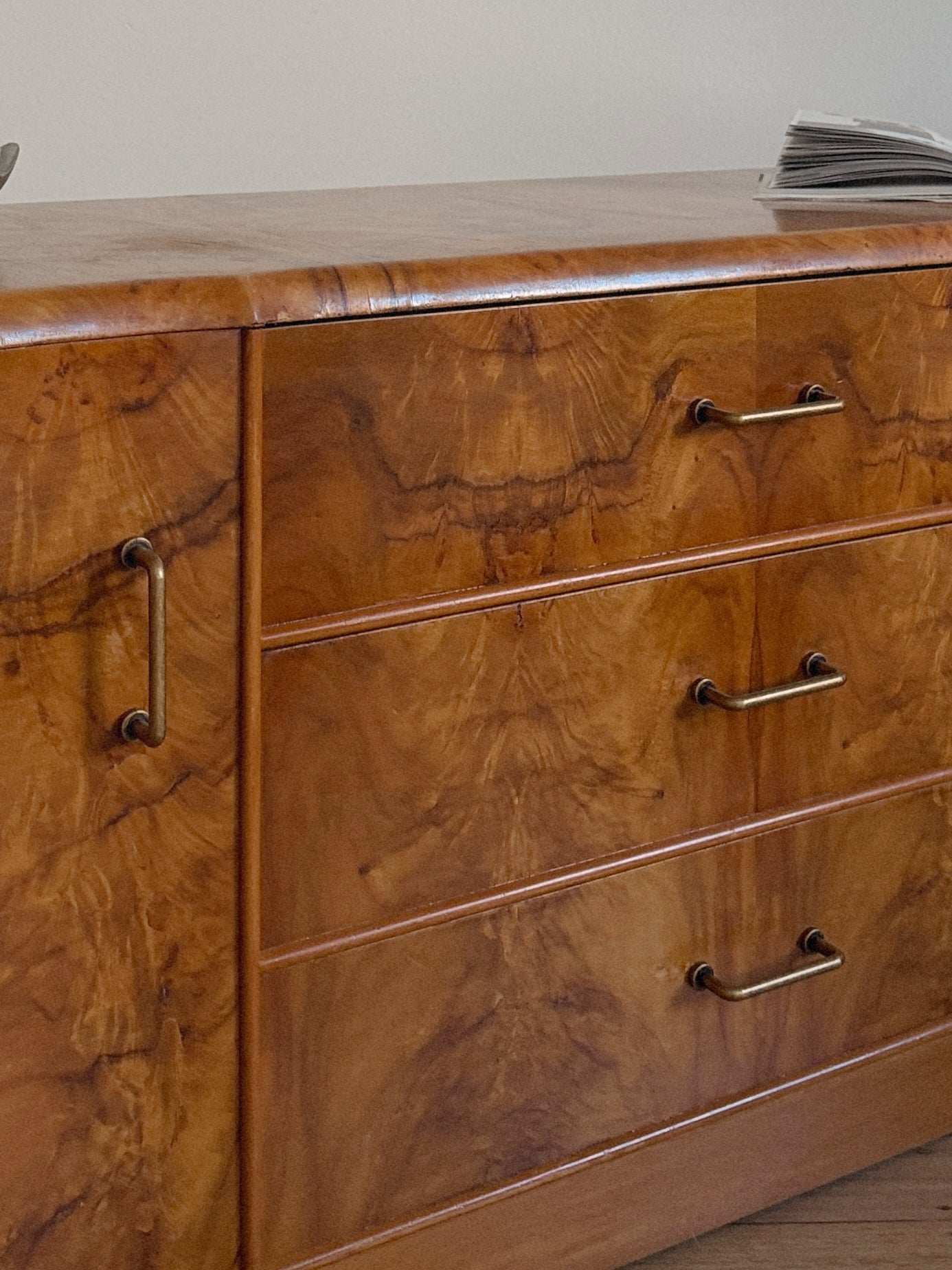 Walnut Burl Low Sideboard
