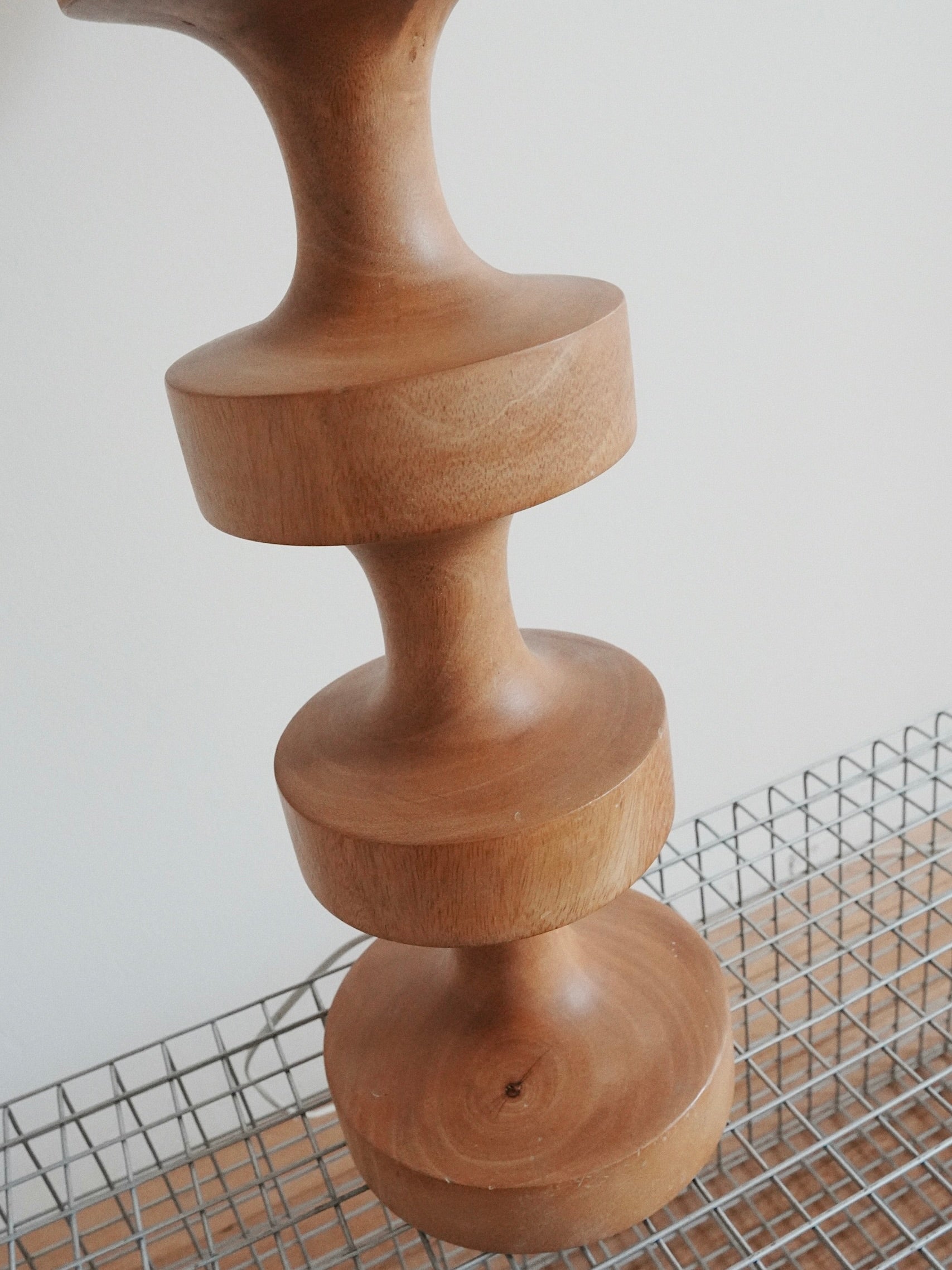 Vintage Turned Wood Table Lamp