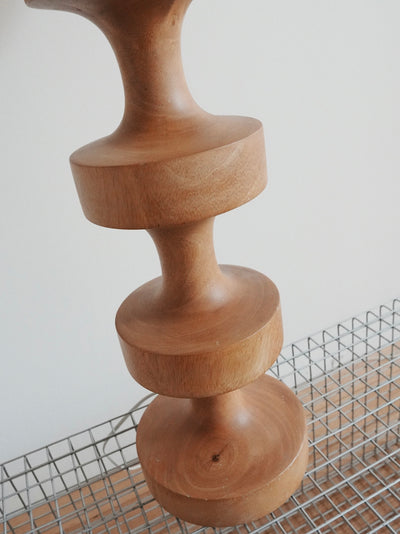Vintage Turned Wood Table Lamp