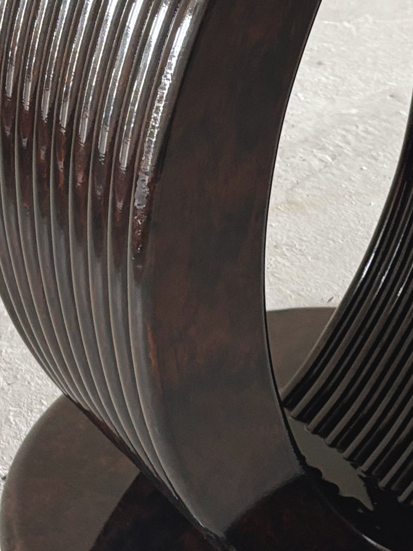 Glossy 80s Burl Dining Table