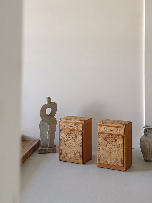 1950s Burl Bedside Tables