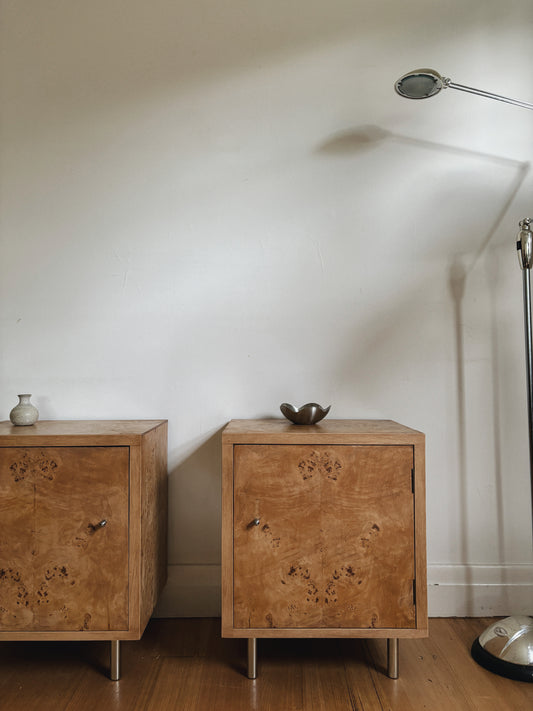 Burl Bedside Tables