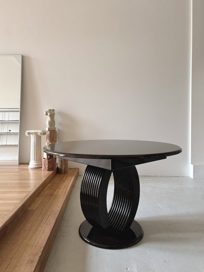 Glossy 80s Burl Dining Table