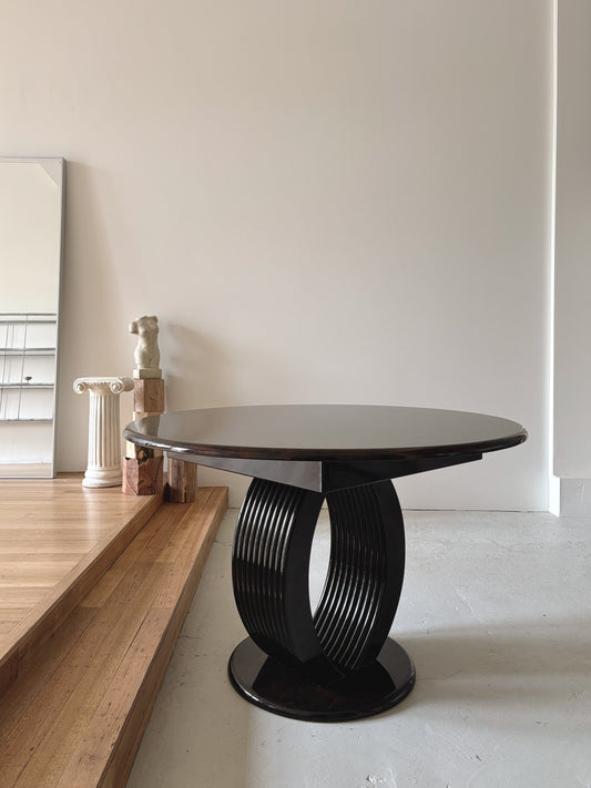 Glossy 80s Burl Dining Table