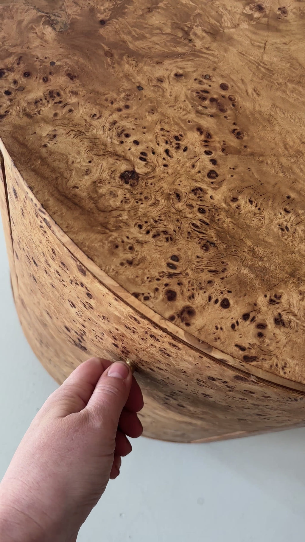 Round Vintage Burl Bedside Tables