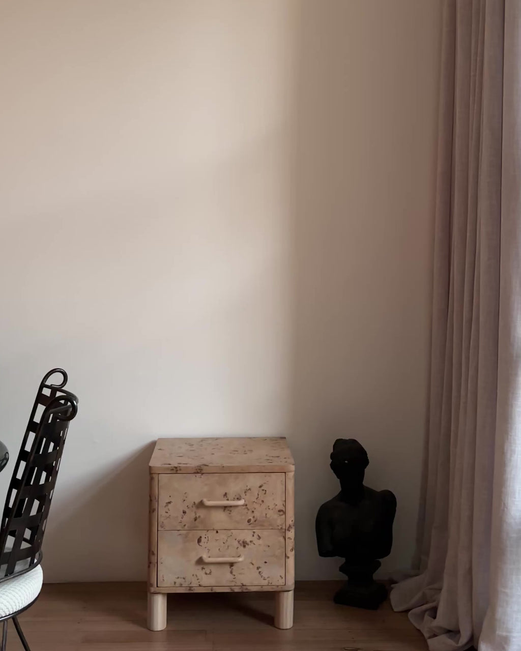 Light Burl bedside tables